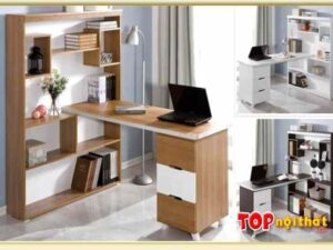 Hình ảnh Bàn học kiêm bàn làm việc liền kệ sách gỗ công nghiệp BHTop-0204