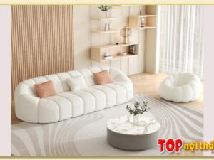 Hình ảnh Ghế sofa nỉ văng nhỏ mini nệm phím đàn piano SofTop-0667