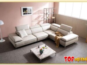 Hình ảnh Góc nghiêng mẫu sofa góc vuông bọc da SofTop-0837