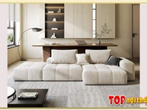 Hình ảnh Sofa góc nỉ chữ L đẹp kê phòng khách SofTop-0610