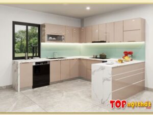 Hình ảnh Tủ bếp gỗ công nghiệp đẹp hiện đại chữ L TBTop-0020