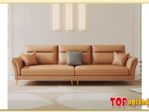 Hình ảnh Chụp chính diện mẫu ghế sofa da văng 3 chỗ Softop-1555