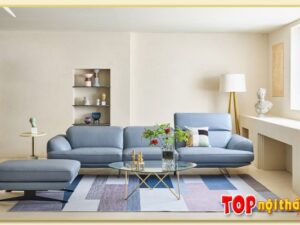 Hình ảnh Ghế sofa văng da 3 chỗ chụp chính diện SofTop-0921