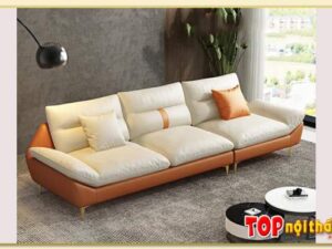 Hình ảnh Góc nghiêng ghế sofa văng bọc da 3 chỗ Softop-1538