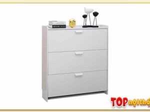 Hình ảnh mẫu tủ giày dép 3 tầng màu trắng đẹp TGDTop-2405