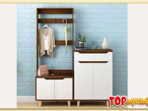 Hình ảnh mẫu tủ giày dép có giá treo đồ TGDTop-2451