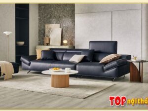 Hình ảnh Sofa văng da 3 chỗ trong không gian nội thất SofTop-0624