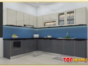 Hình ảnh Tủ bếp chữ L gỗ công nghiệp phủ Melamine đẹp TBTop-0024