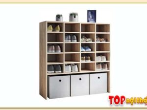 Hình ảnh tủ giày dép cao tầng nhiều ngăn trưng bày TGDTop-2523