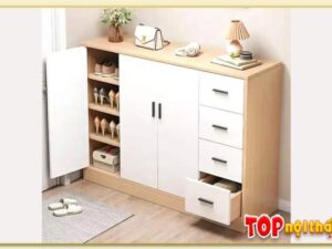 Hình ảnh tủ giày dép cho gia đình nhiều ngăn kéo TGDTop-2457