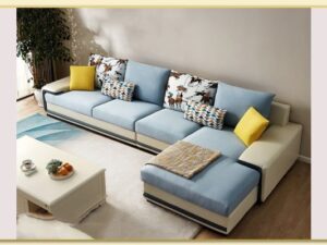 Hình ảnh Bài trí sofa góc nỉ tay thấp trong phòng khách Softop-1826