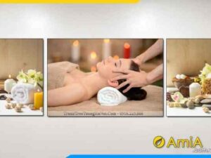 Bộ 3 bức tranh Spa hiện đại hình ảnh cô gái xinh đẹp AmiA 3904112024