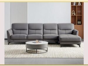 Hình ảnh Chụp chính diện mẫu ghế sofa da góc chữ L Softop-1641