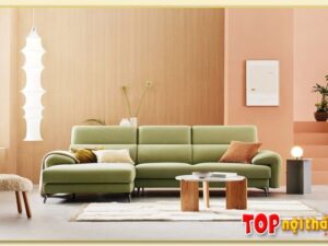 Hình ảnh Chụp chính diện mẫu ghế sofa góc bọc nỉ Softop-1033