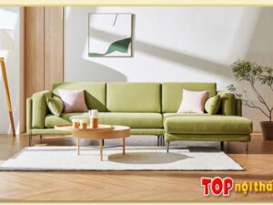 Hình ảnh Chụp chính diện mẫu ghế sofa góc L bọc nỉ SofTop-0969