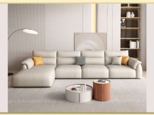 Hình ảnh Chụp chính diện mẫu sofa góc da chữ L cỡ lớn Softop-1712