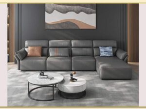 Hình ảnh Chụp chính diện mẫu sofa góc da cỡ lớn Softop-1824