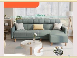 Hình ảnh Chụp chính diện mẫu sofa góc nỉ chữ L cỡ nhỏ Softop-1817