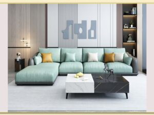 Hình ảnh Chụp chính diện sofa góc da kích thước lớn Softop-1737