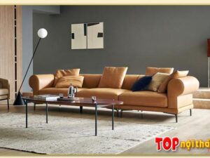 Hình ảnh Chụp góc nghiêng mẫu sofa văng da đẹp SofTop-0830