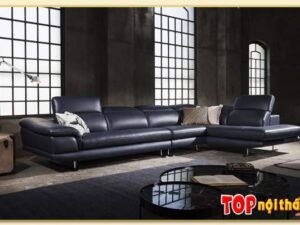 Hình ảnh Chụp góc nghiêng sofa da góc chữ L SofTop-0881