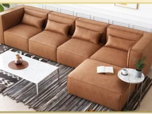 Hình ảnh Chụp phần góc L sofa góc da chữ L cỡ lớn Softop-1809