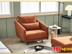 Hình ảnh Ghế sofa đơn bọc nỉ màu cam hiện đại SofTop-0951