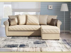 Hình ảnh Ghế sofa góc nỉ tân cổ điển màu kem Softop-1162