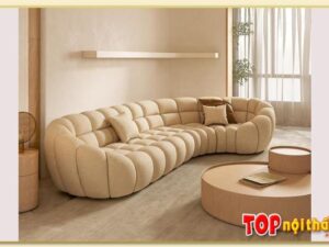 Hình ảnh Ghế sofa văng nỉ cong chữ C phím đàn SofTop-0677