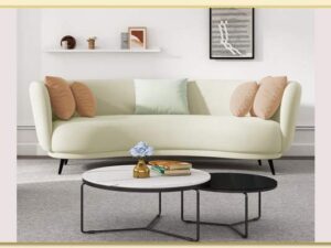 Hình ảnh Ghế sofa văng nỉ cong tròn bài trí trong căn phòng đẹp Softop-1612