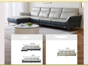 Hình ảnh Góc nghiêng mẫu sofa góc da chữ L cỡ lớn Softop-1816