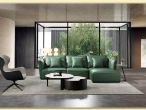 Hình ảnh Kê mẫu ghế sofa góc da chữ L trong căn phòng đẹp Softop-1483