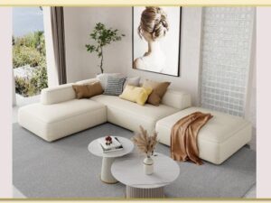 Hình ảnh Kê sofa góc bọc da kiểu mới trong phòng khách Softop-1666