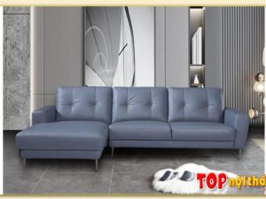 Hình ảnh Kê sofa góc chữ L bọc da trong phòng khách đẹp Softop-1507