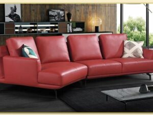 Hình ảnh Kê sofa góc da kiểu dáng độc đáo trong không gian Softop-1448