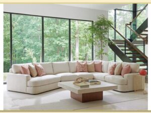 Hình ảnh Kê sofa góc nỉ chữ U cỡ lớn trong không gian đẹp Softop-1772