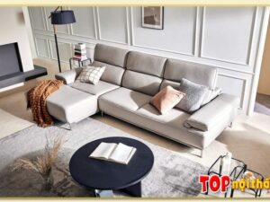 Hình ảnh Mẫu ghế sofa góc chữ L đẹp bọc da SofTop-0626