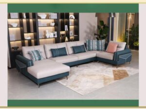 Hình ảnh Mẫu ghế sofa góc da chữ U đẹp sang trọng Softop-1746