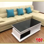 Hình ảnh Sofa bọc da hiện đại kiểu dáng chữ L phòng khách SofTop-0500