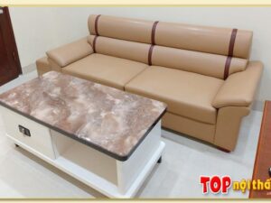 Hình ảnh Sofa bọc da kiểu dáng văng 2 chỗ đẹp hiện đại SofTop-0256