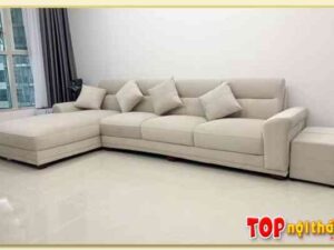 Hình ảnh Sofa bọc nỉ kiểu dáng chữ L hiện đại kê chung cư SofTop-0581