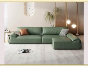 Hình ảnh Sofa góc da cỡ nhỏ mini màu xanh nhẹ nhàng Softop-1798