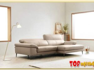 Hình ảnh Sofa góc da đẹp trong không gian nội thất SofTop-0844