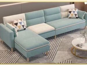 Hình ảnh Sofa góc nỉ chữ L đẹp hiện đại phối màu sắc Softop-1613