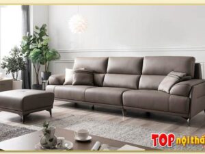 Hình ảnh Sofa văng da 3 chỗ ngồi trong phòng khách SofTop-0929