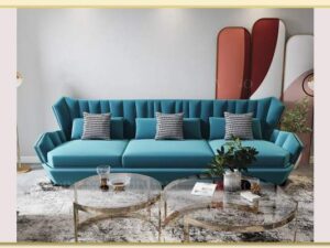 Hình ảnh Sofa văng nỉ kích thước lớn màu xanh hiện đại Softop-1788