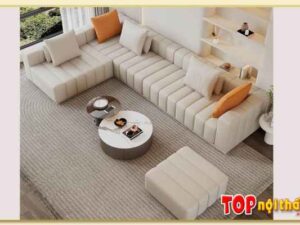 Sofa da phòng khách rộng chữ L SofTop-0704