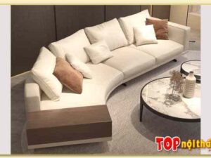 Sofa da góc tròn phòng khách đẹp SofTop-0739