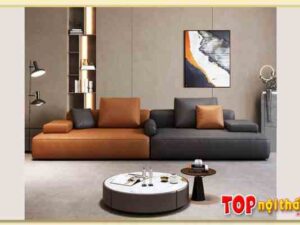 Mẫu sofa phòng khách bọc da văng SofTop-0763