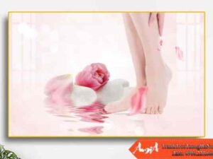 Tranh treo tường Spa hình ảnh đôi chân đẹp tông hồng AmiA 0203282024